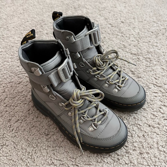 Dr. Martens Shoes - Dr. Martens Combs Tech Padded Quilted Nickel Gray Womens 5